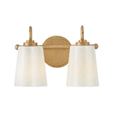 Connie 2 Light Vanity, Rustic Brass with Opal Glass