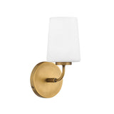 Wyatt Wall Sconce 11", Legacy Brass with Milk Glass