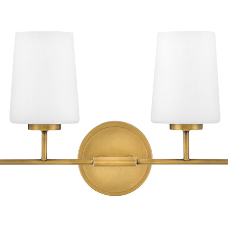 Wyatt 4 Light Vanity, Legacy Brass with Milk Glass