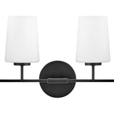 Wyatt 4 Light Vanity, Black with Milk Glass