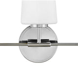 Wyatt 3 Light Vanity, Chrome with Milk Glass