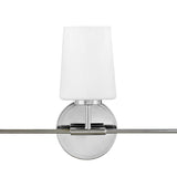 Wyatt 3 Light Vanity, Chrome with Milk Glass