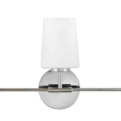 Wyatt 3 Light Vanity, Chrome with Milk Glass