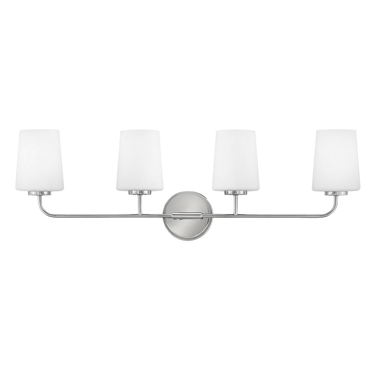 Wyatt 4 Light Vanity, Chrome with Milk Glass