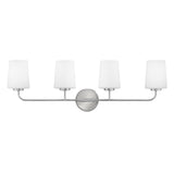 Wyatt 4 Light Vanity, Chrome with Milk Glass
