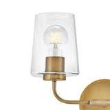 Wyatt 2 Light Vanity, Legacy Brass with Clear Glass