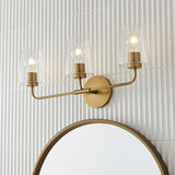 Wyatt 3 Light Vanity, Legacy Brass with Clear Glass