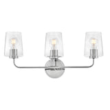 Wyatt 3 Light Vanity, Chrome with Clear Glass