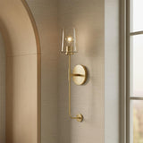 Wyatt Wall Sconce 23", Satin Brass with Clear Glass