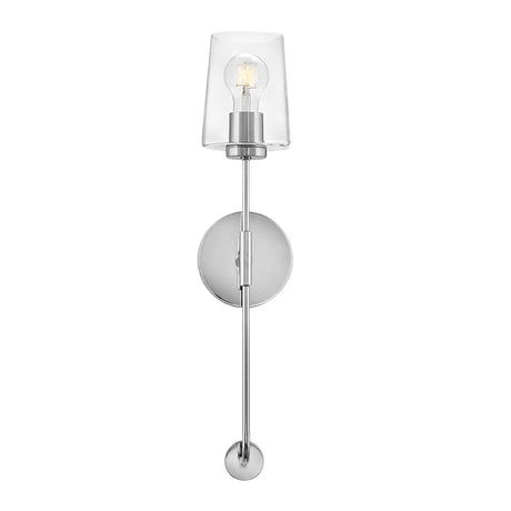 Wyatt Wall Sconce 23", Chrome with Clear Glass