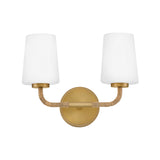 Wyatt 2 Light Vanity, Satin Brass with Natural Rope