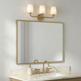 Wyatt 3 Light Vanity, Satin Brass with Natural Rope
