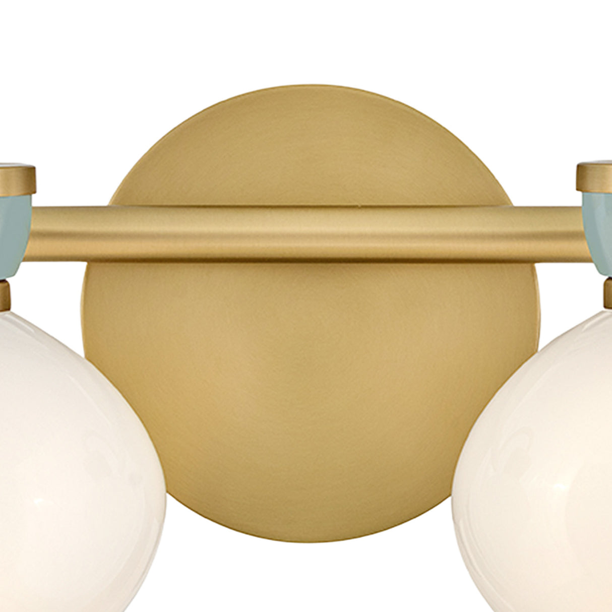 Piper 2 Light Vanity, Satin Brass and Aquaverde