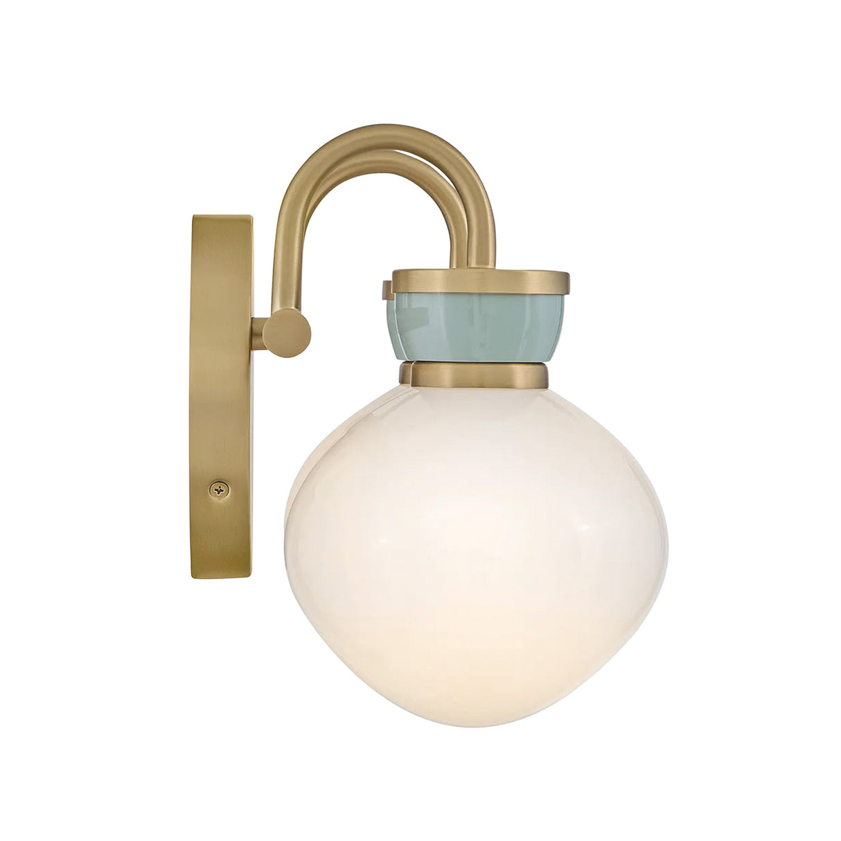 Piper 2 Light Vanity, Satin Brass and Aquaverde