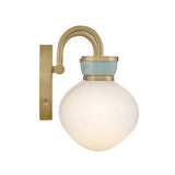 Piper 2 Light Vanity, Satin Brass and Aquaverde