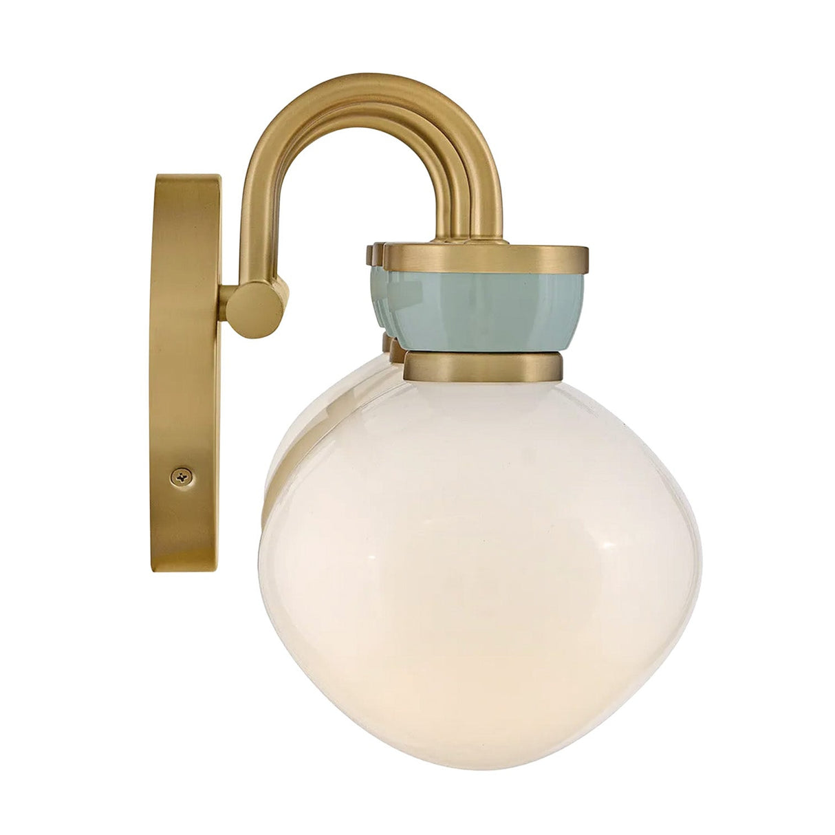 Piper 3 Light Vanity, Satin Brass and Aquaverde