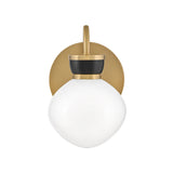 Piper Wall Sconce 9", Satin Brass and Black