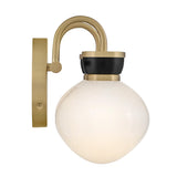 Piper 2 Light Vanity, Satin Brass and Black