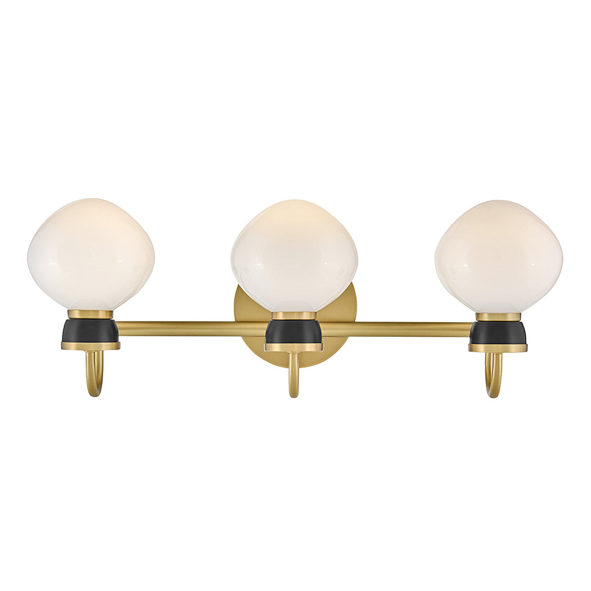 Piper 3 Light Vanity, Satin Brass and Black
