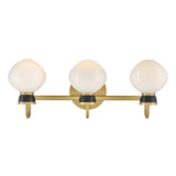 Piper 3 Light Vanity, Satin Brass and Black