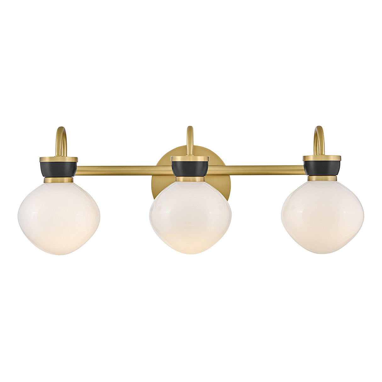 Piper 3 Light Vanity, Satin Brass and Black