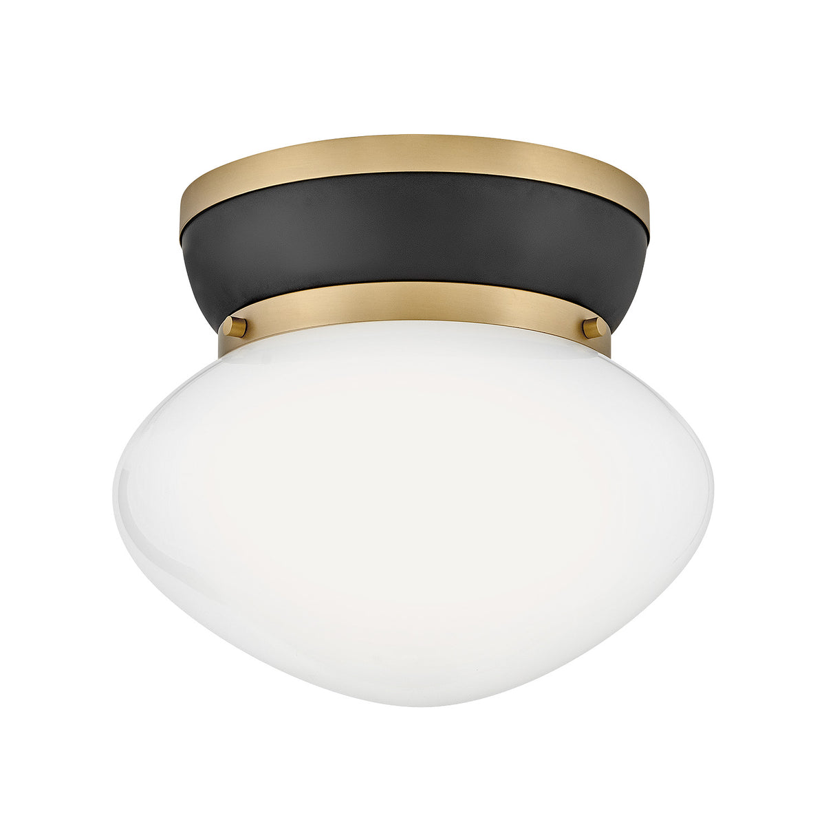 Piper Flush Mount 12", Satin Brass and Black