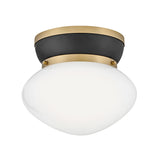 Piper Flush Mount 12", Satin Brass and Black