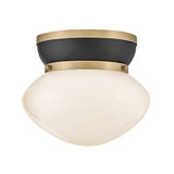 Piper Flush Mount 12", Satin Brass and Black