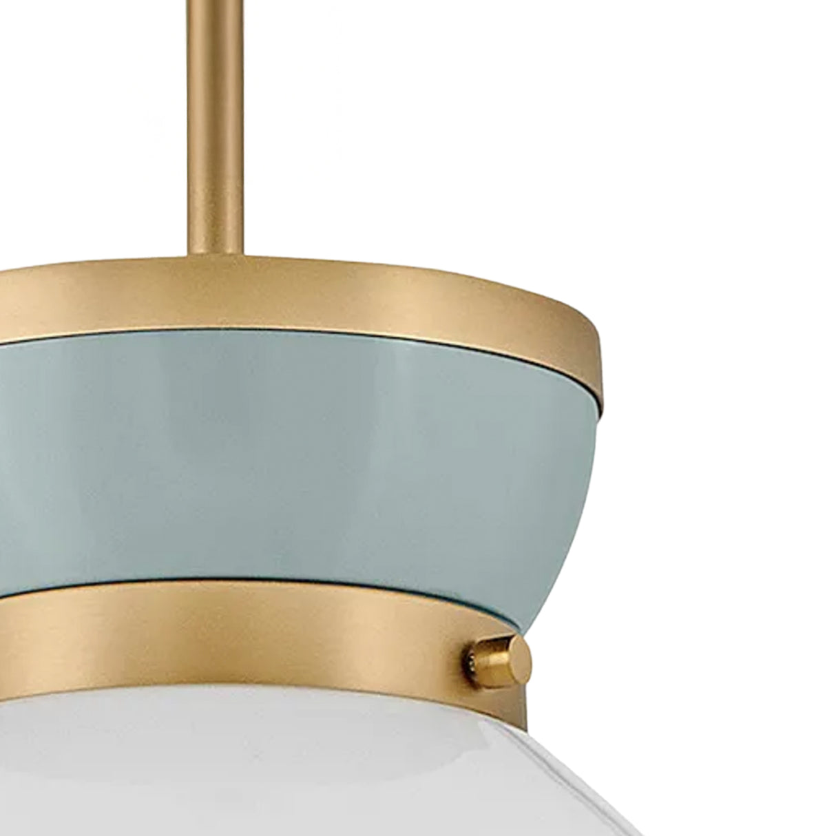 Piper Small Pendant 10", Satin Brass and Aquaverde
