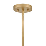 Piper Small Pendant 10", Satin Brass and Aquaverde