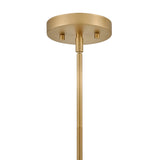 Piper Medium Pendant 15", Satin Brass and Aquaverde