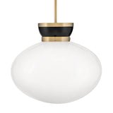 Piper Medium Pendant 15", Satin Brass and Black