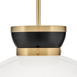 Piper Medium Pendant 15", Satin Brass and Black