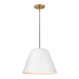 Ursa Pendant 16", Matte White and Satin Brass