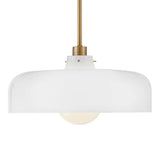 Alder Pendant 15", Satin Brass with Milk Glass