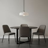 Alder Pendant 15, Black with Milk Glass for Modern home with Gray Walls