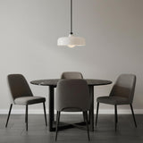 Alder Pendant 15", Black with Milk Glass