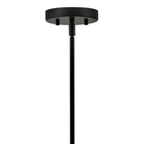 Alder Pendant 15", Black with Milk Glass