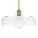 Alder Pendant 15", Satin Brass with Clear Glass