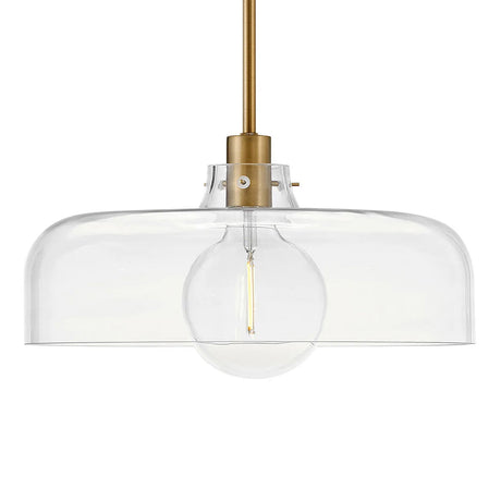 Alder Pendant 15", Satin Brass with Clear Glass