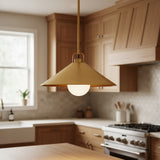Nyra Pendant 16", Satin Brass for Modern Farmhouse home with Wood Cabinets