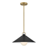 Nyra Pendant 16", Satin Brass and Black