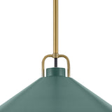 Nyra Pendant 16", Satin Brass and Eucalyptus Green
