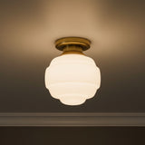 Irving Small Flush Mount 9" for Transitional home with Warm Beige Ceiling