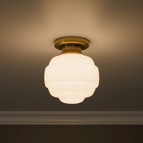 Irving Small Flush Mount 9" for Transitional home with Warm Beige Ceiling