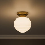 Irving Small Flush Mount 9", Satin Brass