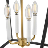 Langford Large Lantern Pendant 16", Black and Satin Brass