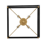 Langford Large Lantern Pendant 16", Black and Satin Brass