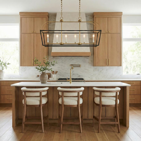 Langford Linear Lantern Pendant 40", Black and Satin Brass