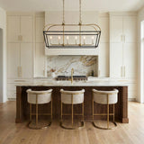 Langford Linear Lantern Pendant 40", Black and Satin Brass